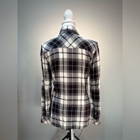 Neutral GAP Plaid Button Down Flannel Shirt Size S EUC - Picture 2 of 5